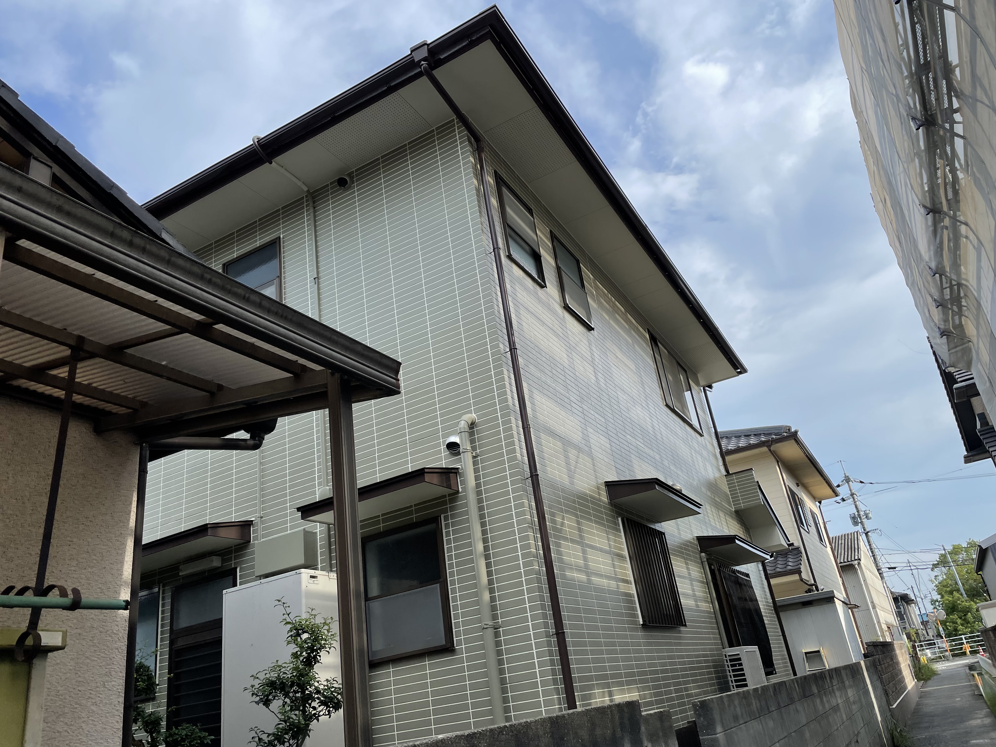 岡山市 北区 白石 W様邸 屋根 遮熱無機 外壁 遮熱ダブルトーン 塗り替え工事👷♀️タイル色